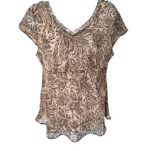 Y2K Floral Baby Doll Top Size 12 Forest Fairy Peasant Prairie Cottage‎ Core